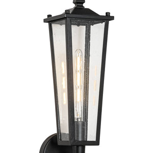 LightFixturesUSA - IP23 Black Manor 1 - Light Lantern Outdoor Wall Sconce - Wall Sconce - 1 Pack - 