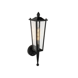 LightFixturesUSA - IP23 Black Manor 1 - Light Lantern Outdoor Wall Sconce - Wall Sconce - 1 Pack - 