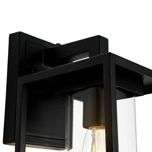 LightFixturesUSA - IP23 Black Rectangular Outdoor Lantern Wall Sconce - Wall Sconce - Black - 