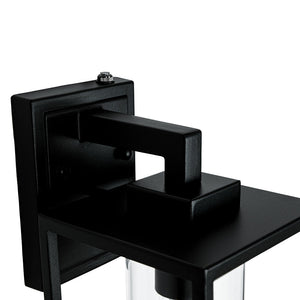 LightFixturesUSA - IP23 Black Rectangular Outdoor Lantern Wall Sconce - Wall Sconce - Black - 