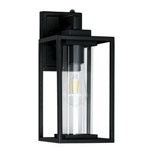 LightFixturesUSA - IP23 Black Rectangular Outdoor Lantern Wall Sconce - Wall Sconce - Black - 