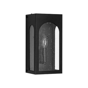 LightFixturesUSA - IP23 Black Seeded Glass Square Box Outdoor Wall Lantern - Wall Sconce - Black - 