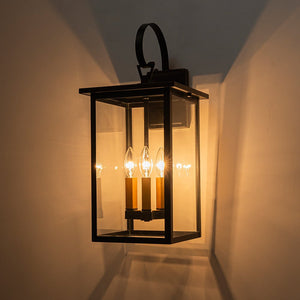 LightFixturesUSA - IP23 Farmhouse Square Lantern Outdoor Wall Sconce - Wall Sconce - 3 - Lt - 