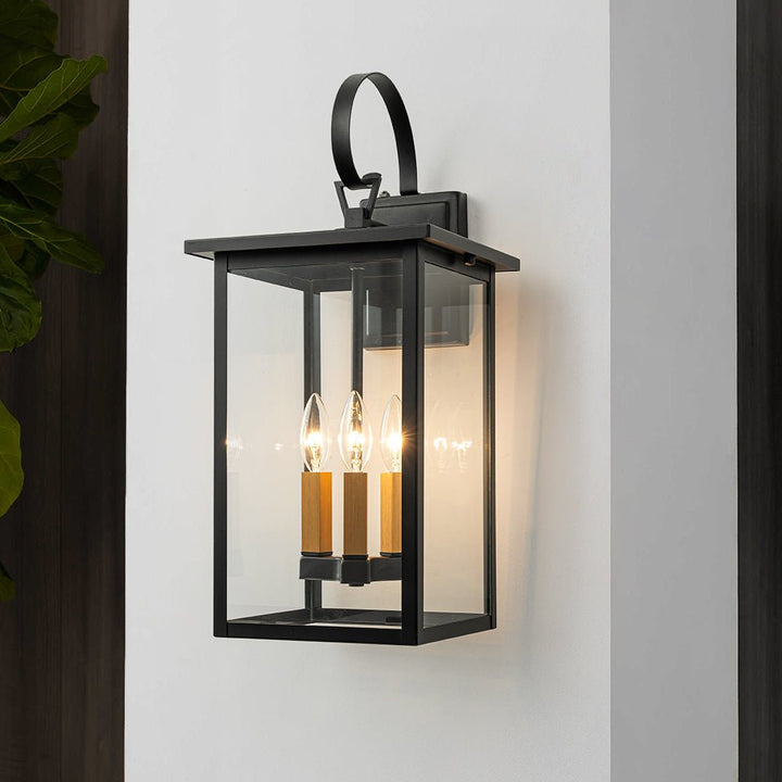 LightFixturesUSA - IP23 Farmhouse Square Lantern Outdoor Wall Sconce - Wall Sconce - 3 - Lt - 