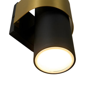 LightFixturesUSA - IP54 2 - Light Black Brass Tube LED Outdoor Wall Lamp - Wall Sconce - 1 Pack - 