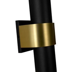 LightFixturesUSA - IP54 2 - Light Black Brass Tube LED Outdoor Wall Lamp - Wall Sconce - 1 Pack - 