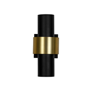 LightFixturesUSA - IP54 2 - Light Black Brass Tube LED Outdoor Wall Lamp - Wall Sconce - 1 Pack - 