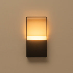 LightFixturesUSA - IP54 Black Rectangular Dimmable LED Outdoor Wall Lamp - Wall Sconce - 2 Packs - 
