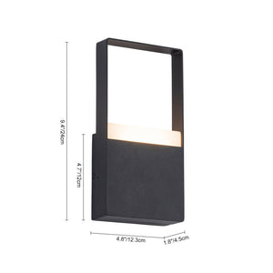 LightFixturesUSA - IP54 Black Rectangular Dimmable LED Outdoor Wall Lamp - Wall Sconce - 2 Packs - 