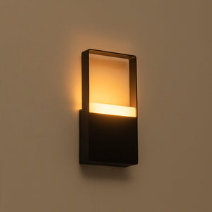 LightFixturesUSA - IP54 Black Rectangular Dimmable LED Outdoor Wall Lamp - Wall Sconce - 2 Packs - 
