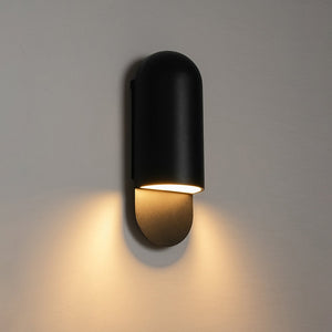 LightFixturesUSA-IP54 Minimalist Black 1-Light Iron Tube Outdoor Wall Lamp-Wall Sconce-1 Pack-