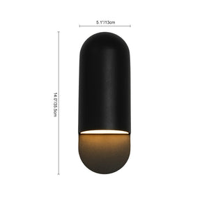 LightFixturesUSA-IP54 Minimalist Black 1-Light Iron Tube Outdoor Wall Lamp-Wall Sconce-2 Packs-