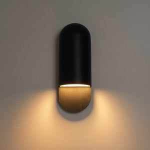 LightFixturesUSA-IP54 Minimalist Black 1-Light Iron Tube Outdoor Wall Lamp-Wall Sconce-2 Packs-