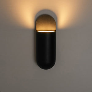 LightFixturesUSA-IP54 Minimalist Black 1-Light Iron Tube Outdoor Wall Lamp-Wall Sconce-2 Packs-