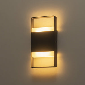 LightFixturesUSA - IP54 Minimalist Rectangle Dimmable LED Outdoor Wall Light - Wall Sconce - 2 Packs - 