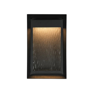 LightFixturesUSA-IP54 Rippled Glass Rectangle Dimmable LED Outdoor Wall Lantern-Wall Sconce-2 Packs-