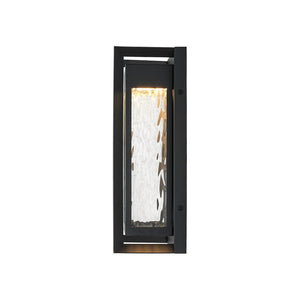 LightFixturesUSA-IP54 Rippled Glass Rectangle Dimmable LED Outdoor Wall Lantern-Wall Sconce-2 Packs-