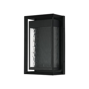 LightFixturesUSA-IP54 Rippled Glass Rectangle Dimmable LED Outdoor Wall Lantern-Wall Sconce-2 Packs-