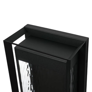LightFixturesUSA-IP54 Rippled Glass Rectangle Dimmable LED Outdoor Wall Lantern-Wall Sconce-2 Packs-