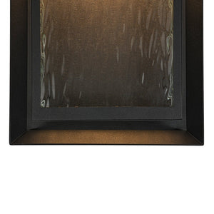 LightFixturesUSA-IP54 Rippled Glass Rectangle Dimmable LED Outdoor Wall Lantern-Wall Sconce-2 Packs-