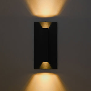 LightFixturesUSA-IP54 Up and Down Black Linear Tube LED Outdoor Wall Lamp-Wall Sconce-2 Packs-