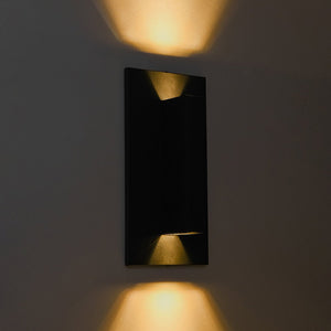 LightFixturesUSA-IP54 Up and Down Black Linear Tube LED Outdoor Wall Lamp-Wall Sconce-2 Packs-