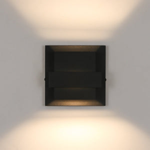 LightFixturesUSA-IP54 Up and Down Black Square LED Outdoor Wall Light-Wall Sconce-2 Packs-