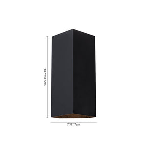 LightFixturesUSA-IP54 Up and Down Black Square Tube LED Outdoor Wall Lamp-Wall Sconce-2 Packs-