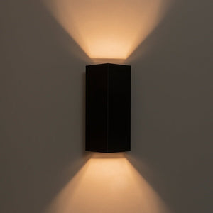 LightFixturesUSA-IP54 Up and Down Black Square Tube LED Outdoor Wall Lamp-Wall Sconce-2 Packs-