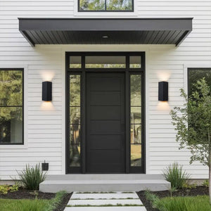 LightFixturesUSA-IP54 Up and Down Black Square Tube LED Outdoor Wall Lamp-Wall Sconce-2 Packs-