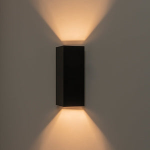 LightFixturesUSA-IP54 Up and Down Black Square Tube LED Outdoor Wall Lamp-Wall Sconce-2 Packs-