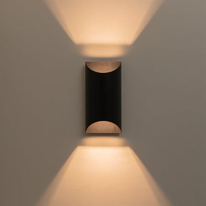 LightFixturesUSA - IP54 Up and Down Black Tunnel LED Outdoor Wall Lamp - Wall Sconce - 2 Pack - 