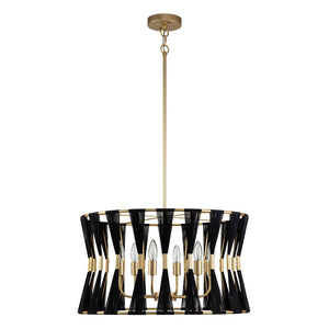 LightFixturesUSA-Ivory Woven Brass Open Drum Pendant Light-Chandelier-Ivory-