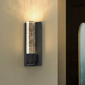 LightFixturesUSA - Linear Clear bubble Crystal Tube Dimmable LED Wall Lamp - Wall Sconce - 1 Pack - 