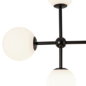 LightFixturesUSA - Luminous Opal Glass Globe Geometric Bubble Chandelier - Chandelier - Black (Exclusive Offer) - 