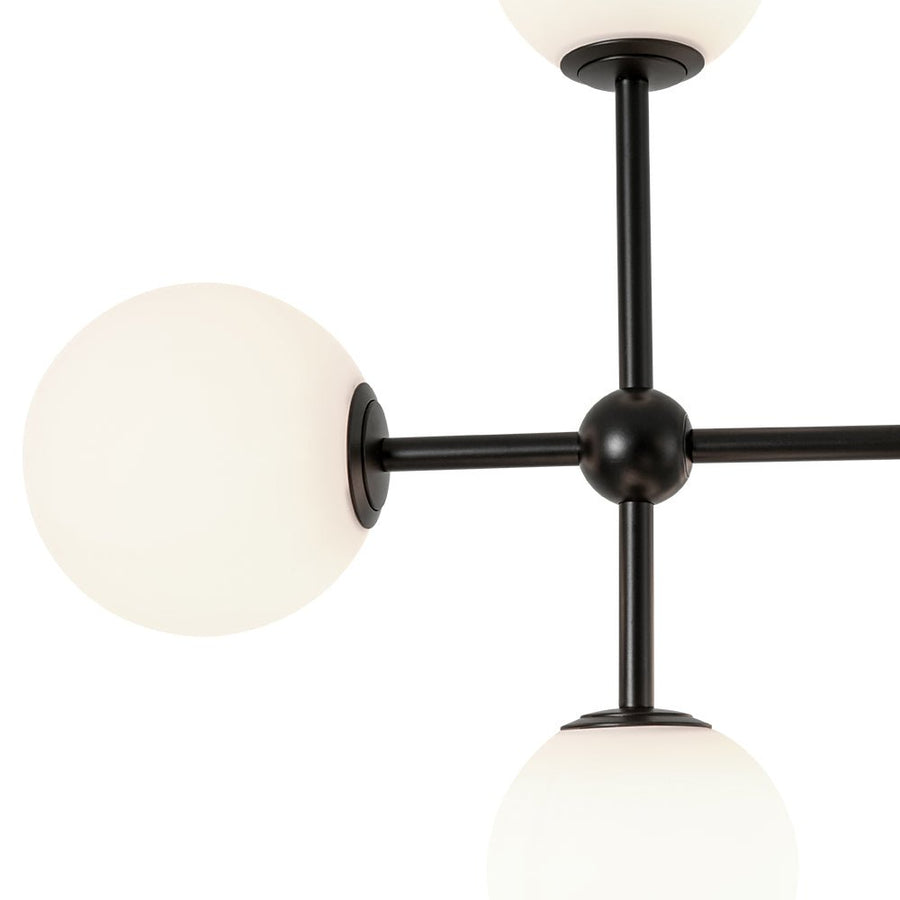 LightFixturesUSA - Luminous Opal Glass Globe Geometric Bubble Chandelier - Chandelier - Black (Exclusive Offer) - 