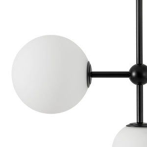 LightFixturesUSA - Luminous Opal Glass Globe Geometric Bubble Chandelier - Chandelier - Black (Exclusive Offer) - 