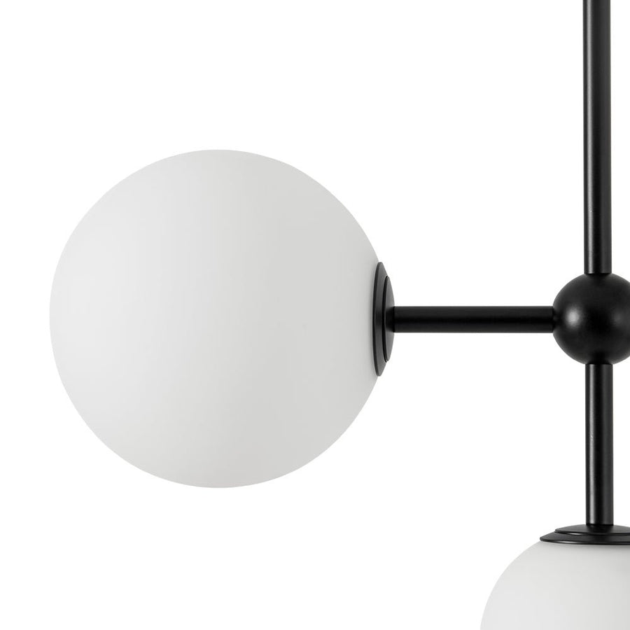 LightFixturesUSA - Luminous Opal Glass Globe Geometric Bubble Chandelier - Chandelier - Black (Exclusive Offer) - 