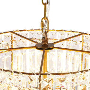 LightFixturesUSA - Luxe Antique Bronze Tiered Crystal Drum Cage Chandelier - Chandelier - Antique Bronze - 