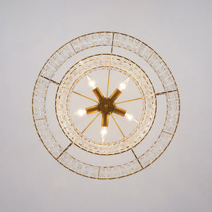 LightFixturesUSA - Luxe Antique Bronze Tiered Crystal Drum Cage Chandelier - Chandelier - Antique Bronze - 