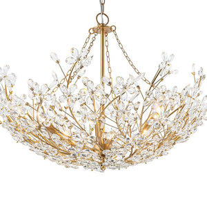 LightFixturesUSA - Luxe Gold Crystal Blossom Floral Basket Chandelier - Chandelier - Antique Gold - 