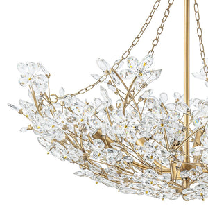 LightFixturesUSA - Luxe Gold Crystal Blossom Floral Basket Chandelier - Chandelier - Antique Gold - 