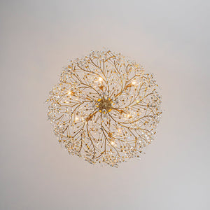 LightFixturesUSA - Luxe Gold Crystal Blossom Floral Basket Chandelier - Chandelier - Antique Gold - 