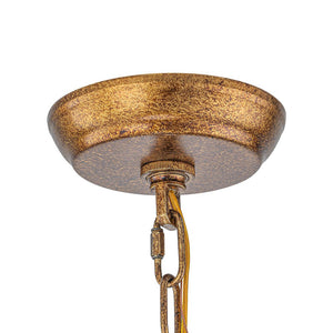 LightFixturesUSA - Luxe Moroccan Antique Bronze Crystal Round Cage Chandelier - Ceiling Light - L/6 - Lt - 