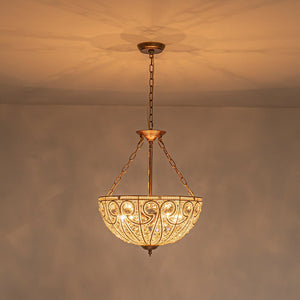LightFixturesUSA - Luxe Moroccan Antique Bronze Crystal Round Cage Chandelier - Ceiling Light - M/5 - Lt - 