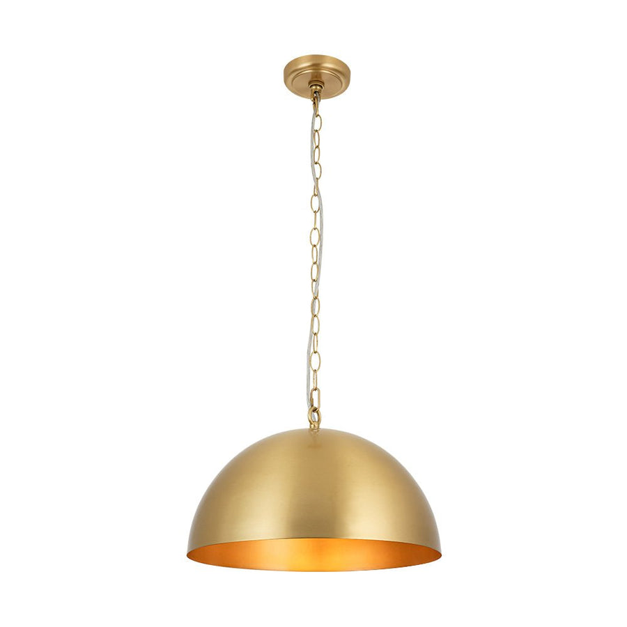 LightFixturesUSA - Luxe Oversized Brushed Brass Iron Large Dome Pendant Light - Pendant Light - 23.6 in. - 