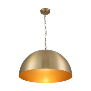LightFixturesUSA - Luxe Oversized Brushed Brass Iron Large Dome Pendant Light - Pendant Light - 23.6 in. - 