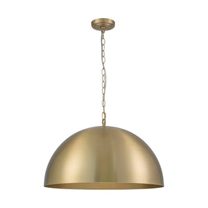 LightFixturesUSA - Luxe Oversized Brushed Brass Iron Large Dome Pendant Light - Pendant Light - 23.6 in. - 