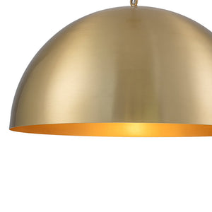LightFixturesUSA - Luxe Oversized Brushed Brass Iron Large Dome Pendant Light - Pendant Light - 23.6 in. - 