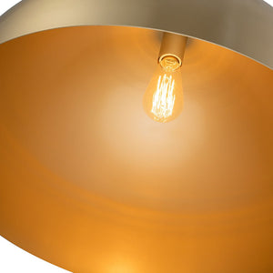 LightFixturesUSA - Luxe Oversized Brushed Brass Iron Large Dome Pendant Light - Pendant Light - 23.6 in. - 